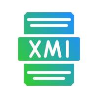 Xml modern and minimalist xml icon with gradient transition for spreadsheet files. vector