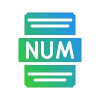 Number spreadsheet document file icon with dynamic gradation effect. Suitable for website, UI and mobile app. vector