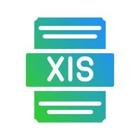 Xls artistic icons with bright color gradients for spreadsheet files vector