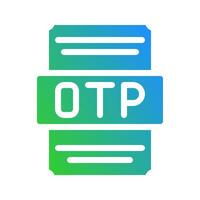 OTP spreadsheet icon with gradient color shades that attract attention. Suitable for website, UI and mobile app. vector