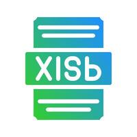 Xlsb modern icons with gradient fills for various types of spreadsheet files. vector