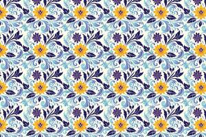 Seamless Floral Pattern with Botanical Motifs for Fashion and Textile Applications Featuring Elegant Flower Designs and Ornamental Elements for Creative Projects vector