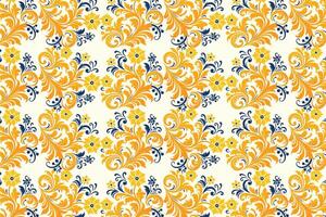 Seamless Floral Pattern with Botanical Motifs for Fashion and Textile Projects Featuring Elegant Flower Designs and Ornamental Patterns for Creative Uses vector