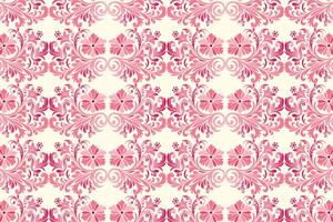seamless floral pattern with botanical and arabesque motifs, ornamental flowers, and intricate petal designs for fashion textiles, creative fabric applications, and design projects vector