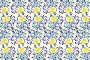 seamless floral pattern with botanical and ornamental motifs, intricate flower details, and decorative elements for textile designs, fashion fabrics, and creative applications vector