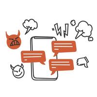 a phone with speech bubbles and other icons vector