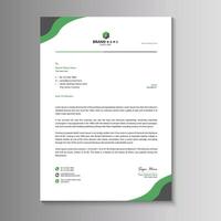 Green Elegant letterhead template design in minimalist style vector