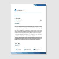Blue Gradient minimal letterhead design vector