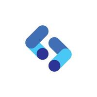 Logo blue coding unique design template element with blank background vector