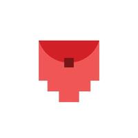 Logo love bag pixel pink unique design vector