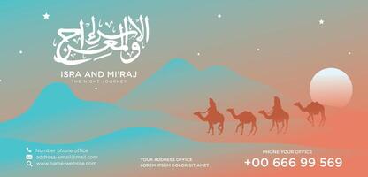 Design banner of A Night of Divine Blessings Isra' Mi'raj vector