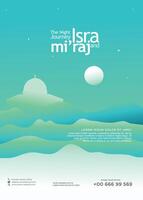 Design poster of The Divine Journey Isra' and Mi'raj vector