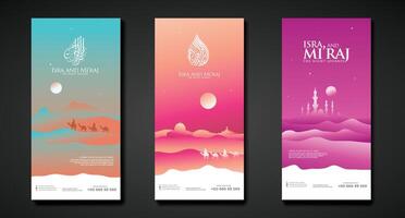 Set banner vertical of The Divine Journey of Isra' Mi'raj vector