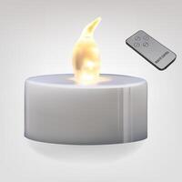 Modern LED light bulb with remote control. Concept of a smart home and managing light with remote devices. vector