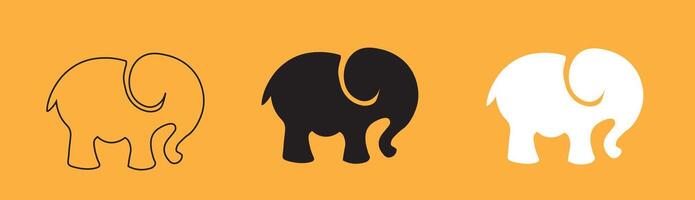 Elephant logo, short tail , round shape vector
