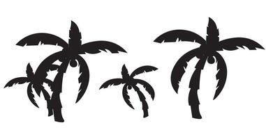Three palm trees are shown in black and white vector