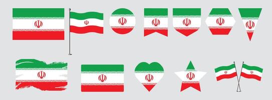 Set Azerbaijan flag set .national flag design set with popular shapes and brush. Azerbaijan flag illustration vector