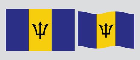 Barbados National flag, illustration with standard size and proportion. National flag emblem with accurate size and colors. Barbados official national flag. vector