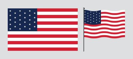 The national flag of the United States, symbol with official colors. America country identity object. perfect design for web or mobile app. vector