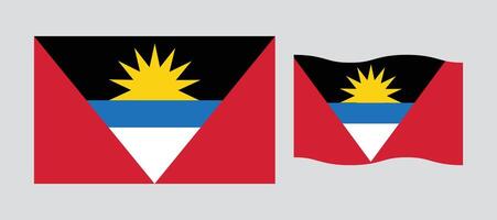 Flag of Antigua and Barbuda illustration with standard size and proportion. National flag emblem with accurate size and colors. Antigua official national flag. vector