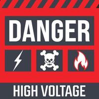 Clear and professional Danger Flammable Materials design featuring a fire icon, perfect for storage facilities, labs, and industrial settings. vector