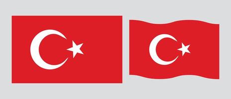 The national Flag of Turkey illustration with standard size and proportion. National flag emblem with accurate size and colors. Turkey official national flag. vector