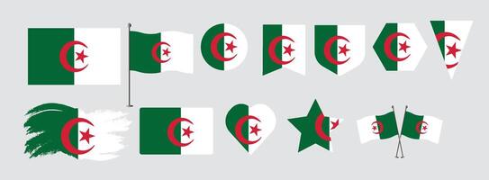 Flag of Algeria. Set of flags. flag set collection of Algeria. vector