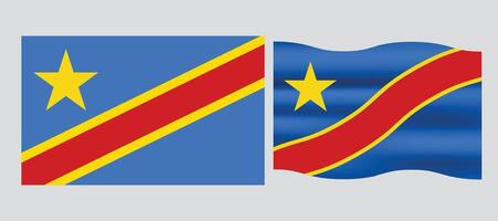 Flag of the Democratic Republic of the Congo illustration with standard size and proportion. National flag emblem with accurate size and colors. Congo official national flag. vector