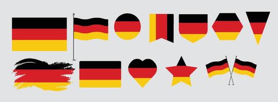 Set Belgium flags, banners, brush, symbols, flat icon. illustration of collection of national symbols on various objects and state signs and shape vector