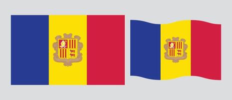 Andorra National flag, illustration with standard size and proportion. National flag emblem with accurate size and colors. Andorra official national flag. vector