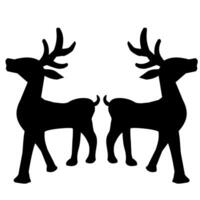 My drawing of twin reindeer silhouette on white background. Icons. Element.Object and items. vector