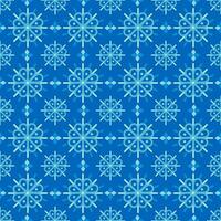 Minimal snowflake in blue wallpaper on seamless pattern. vector
