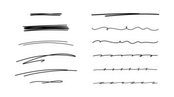 Hand Drawn Doodle Highlight Underlines vector