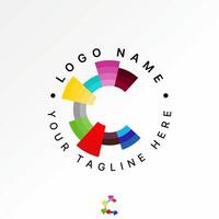 Logo design graphic concept creative premium stock graphic initial C font pie chart graph circle business to monogram typography education tech vector