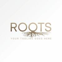 Logo design graphic concept creative premium stock image graphic word text Roots font on initial O botton to nature typography art bonsai plant vector