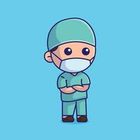 Simple Profession doctor surgeon cartoon illustration Collection of paramedic concept icon isolated vector