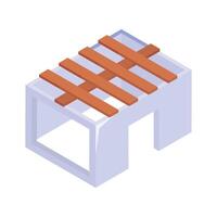 Roof structure, building framework isometric icon in trendy design style vector