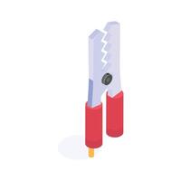Crocodile clips for testing and temporary electrical circuit connections vector