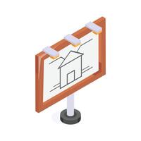 Have a look at this creatively crafted isometric icon of house blueprint vector