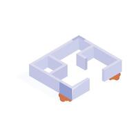 Get this creatively crafted floor plan isometric icon design vector