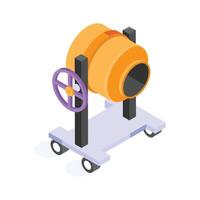 Take a look at this amazing icon of cement mixer in modern style vector