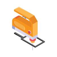 An electric tool for cutting various materials in precise shapes vector