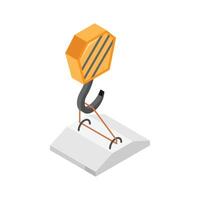 A pulley hook for lifting and transporting heavy construction materials vector