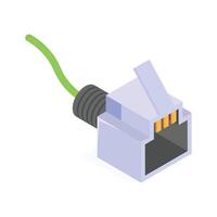 Ethernet connector for high speed network and internet connections vector