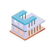 A sleek, multi story modern building under construction vector