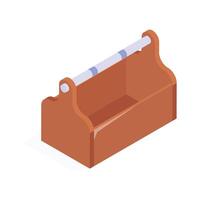 Visually perfect toolbox isometric icon, ready for premium use vector