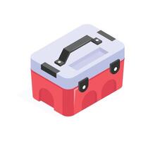 Visually perfect toolbox isometric icon, ready for premium use vector