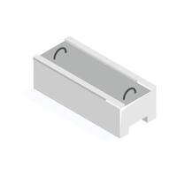 Isometric icon of concrete blocks, used in construction for walls and foundations vector