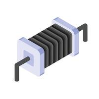 Coil based inductor for controlling electrical current in circuits vector