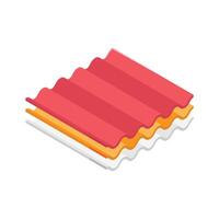 Get this isometric icon of roof sheets in trendy design style vector